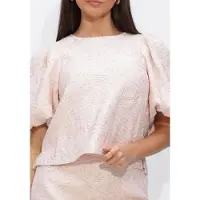 Notre-V Dames Tops & T-shirts Nv-hennie Brocade Top - Lichtroze - Maat XL