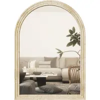 HOMCOM Wandspiegel-Polystyreen, Glas-50L x 2B x 70H cm-Beige