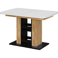 Vicco Eettafel Fenaro Wit/Goudkleurig Eiken 120-160 x 80 cm, Model 59605