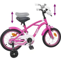 vidaXL Kinderfiets 14 Inch voor 3-5 jaar oud Donkerroze