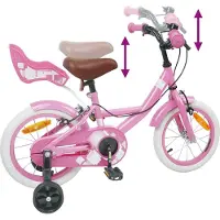 vidaXL Kinderfiets 12 Inch voor 2-4 jaar oud Licht Roze