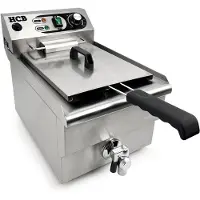 HCB - Professionele grote Horeca frituurpan - Friteuse - 12 liter - 230V - RVS / INOX frietketel - frietpannen - frietpan met kraantje - aftapkraan - 49x31x36 cm (DxBxH) - 3000W - 8731