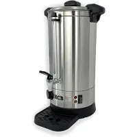 HCB - Professionele Horeca heetwaterdispenser - dubbelwandige heetwatertap met lekbak - 8,7 liter - 230V - RVS / INOX warmwaterdispenser - Gluhweinketel - 33x30x51 cm (DxBxH) - 2.70 kg - 1340