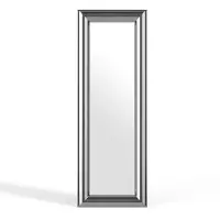 Vente-unique Rechthoekige wandspiegel van metaal - L. 60 x H. 170 cm - Chroom - BORAYA