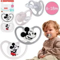 Sarcia.eu DISNEY Mickey Mouse NUK Air-fopspeen, orthodontische siliconenfopspeen voor baby's 6-18m – set 2 stuks