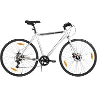 Happiq Racefiets – Voor heren en dames – 7 versnellingen / dubbele schijfrem / lichtgewicht frame – Aluminium / Zilver / Maat L (71 cm)