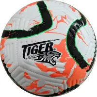 New Sports voetbal wit/oranje maat 5 PVC bal voor buiten.