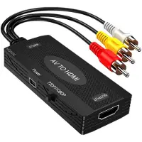 NÖRDIC SGM-136 AV Video omzetter naar HDMI, 3 RCA AV CVBS Met audio, 720p / 1080p, 1 meter, Zwart