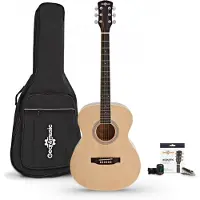 Gear4Music Elektro-akoestische Studiegitaar & Accessoireset van Natuurlijk