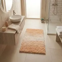 Floordirekt Wave Baddeken - Antislip & Sneldrogend - Baddeken - Badmat - Douchemat - Beige/Wit - 50 x 80 cm