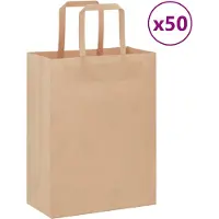 vidaXL Papieren zakken 50 st met hengsels 21x11x28 cm bruin