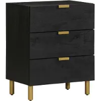 vidaXL Nachtkastje 50x33x62 cm bewerkt hout zwart