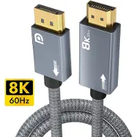 NÖRDIC DPHM-200 - 2m Displayport naar HDMI 2.1 kabel - 8K60Hz / 4K120/144Hz - Dynamic HDR - 32.4Gbps Dolby ATMOS