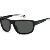 Polaroid Rechthoek Unisex Mat Zwart Grijs Gepolariseerd Hoog Contrast PLD 7049/S