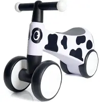 Vrooomy Baby Loopfiets 1 tot 3 jaar – Stabiele Loopwagen met LED-verlichting in het Stuur – Kindervoertuig met 4 EVA-Wielen & Ergonomisch Design – Wit