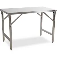 HCB - Professionele inklapbare Werktafel - Opvouwbare tafel - 120 x 70 x 80 cm - RVS / INOX keukenwerktafel - Werkbank inklapbaar - 18 kg - 2633
