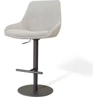 Nolon Niva-Isa Draaibare Tulp Barkruk Beige Gemêleerd - Verstelbaar - Mat Zwart Onderstel - Modern - Stoffen