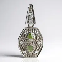 Cavill - Zilveren Hanger met 0,17ct Alexandrien & 9 Zirkonen - 925 Sterling Zilver Platina Geplateerd - Elegant Octagonaal Design