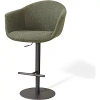 Nolon Niva-Otis Draaibare Tulp Barkruk Forestgroen - Verstelbaar - Mat Zwart Onderstel - Comfortabel - Japandi - Barstoel