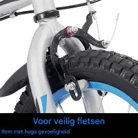 Happiq Kinderfiets – Voor kinderen van 2-4 jaar – Met zijwieltjes en Klinghandrem – Blauw, 36 cm