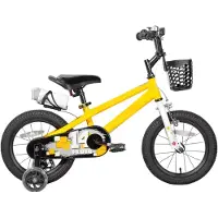Happiq Kinderfiets – Voor kinderen van 3-12 jaar – Met oplichtende zijwieltjes – Oranje, 30 cm