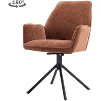 Tower Living Eetkamerstoel Amaro - Bruin/Koper Stof - 65x60x89cm