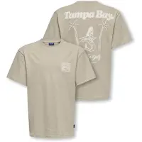 Only & Sons JUNIOR T-shirt met backprint grijsgroen Jongens Katoen Ronde hals - maat 122/128