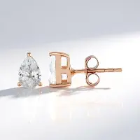 Cavill - Zilveren Oorbellen - 925 Sterling Zilver 18K Roségoud Verguld - Peervormige Cambodjaanse Zirkoon 1,84ct - Elegante Dames Sieraden