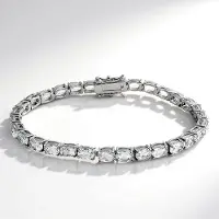 Cavill - Zilveren Armband - 925 Sterling Zilver Gerhodineerd - 30 Ovale Witte Topaas 13 39 Ct - Elegante Damesarmband 19 cm