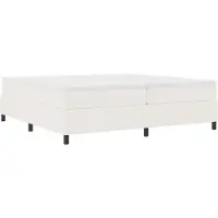 vidaXL Boxspring bed Crème en Wit 200 x 200 cm Corduroy stof