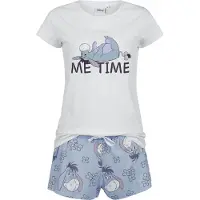 Winnie L'Ourson - Disney Pyjama - Eeyore - Me Time - S tot 3XL - voor Vrouwen - wit-blauw - Maat M