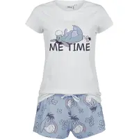 Winnie L'Ourson - Disney Pyjama - Eeyore - Me Time - S tot 3XL - voor Vrouwen - wit-blauw - Maat XXL