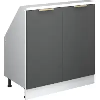 Vicco R-Line Keukenkast voor schuine wand – 80 cm met 2 deuren Antraciet-Goud/Wit