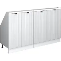 Vicco Keukenkast voor schuine wand R-Line Witte golf 140 cm Set van 2, Model 60610