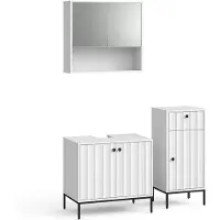 Vicco Eliza Badkamermeubelset – 3 delen Witte golf