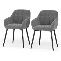 Vicco Relio Eetkamerstoel – 53.5 x 55.5 cm Set van 2 Grijs