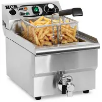 HCB - Professionele grote Horeca Friteuse - 8.5 liter - 230V - RVS / INOX frietpan - Frietketel - frietpannen met kraantje - aftapkraan - 50x28x35 cm (DxBxH) - 3000W - 8705