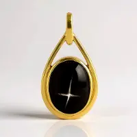 Cavill - Luxe Gouden Hanger - 9k Geelgoud - Indische Ster Diopsied 24,225 ct - Ovaal Cabochon - Minimalistisch en Elegant - 38x20 mm