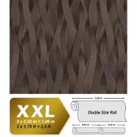 EDEM Strepen behang 81130BR26 vliesbehang gestructureerd tun sur ton en metalen accenten bruin bronzen zilver 10,65 m2