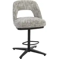 Tower Living Barstoel Caldes Ted 8 Wit/Grijs Draaibaar - Set van 2