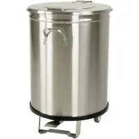 HCB - Prullenbak met voetbediening - 50 liter - RVS / INOX - vuilnisbak - prullebak - prullenmand - 39.5x39.5x60 cm (DxBxH) - 15 kg - 1004