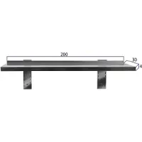 HCB - Professionele Wandschap van metaal - Wandschap - RVS / INOX - Muurplank - wandplank - Horeca - 30x200x4 cm (DxBxH) - 15 kg - 8953