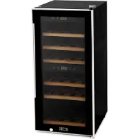 HCB - Professionele luxe Wijnkoelkast met 2 zones - 24 flessen - Wijnklimaatkast met houten lades - Vrijstaand wijn koelkast - Klimaatkast - Wijnkast - Wijnfrigo koeler - 37 kg - Frigo - 6813