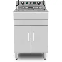 HCB - Professionele grote Horeca frituurpan - Friteuse - 23 liter - 400V - RVS / INOX frietketel - frietpannen - frietpan - 54x59x94 cm (DxBxH) - 4800W - 2557