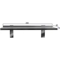 HCB - Professionele Wandschap van metaal - Wandschap - RVS / INOX - Muurplank - wandplank - Horeca - 40x200x4 cm (DxBxH) - 15 kg - 8708