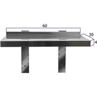 HCB - Professionele Wandschap van metaal - Wandschap - RVS / INOX - Muurplank - wandplank - Horeca - 30x60x4 cm (DxBxH) - 20 kg - 8330