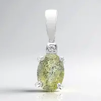 Cavill - Zilveren Hanger Met Labradoriet 7x5mm (Ovaal) En Witte Topaas - 925 Sterling Zilver - Elegante Edelsteen Sieraden Vrouw
