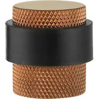 Intergriff Deurstopper voor vloermontage geribbeld 25x30mm brons geborsteld PVD gecoat