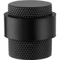 Intergriff Deurstopper voor vloermontage geribbeld 25x30mm mat zwart PVD gecoat