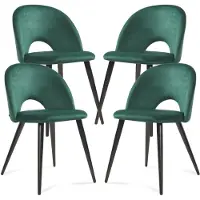 En.casa Eetkamerstoelen Karijo set van 4 fluweel 77x50x55 cm donkergroen en zwart []